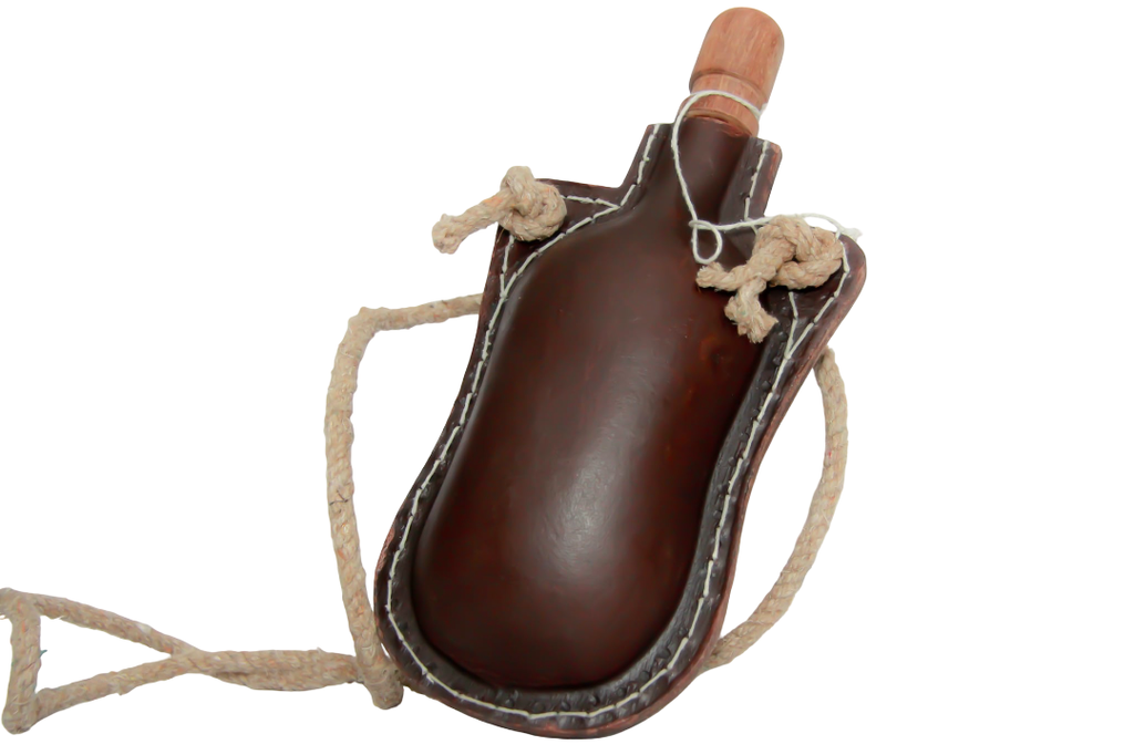 gourde médiévale cuir